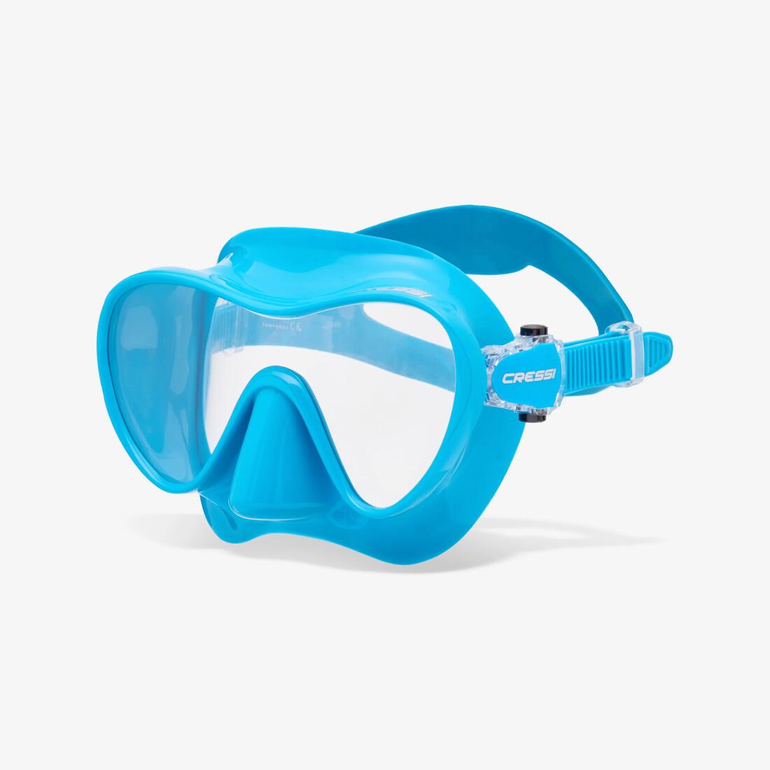 Masque Plongée CRESSI Frameless, sans cerclage avec surmoulage, F1 Turquoise