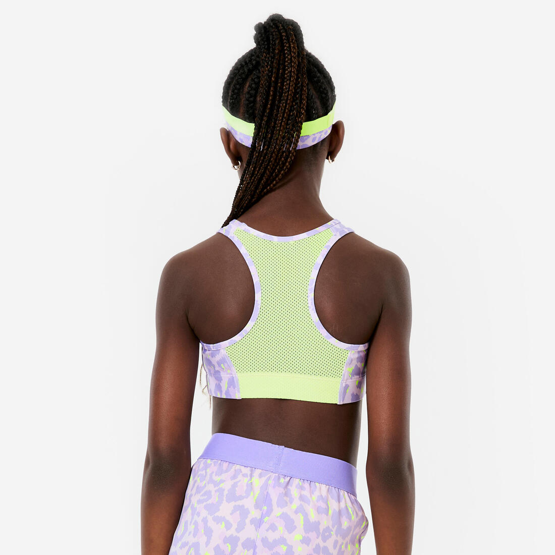 Brassière de sport respirante fille, imprimé boreal
