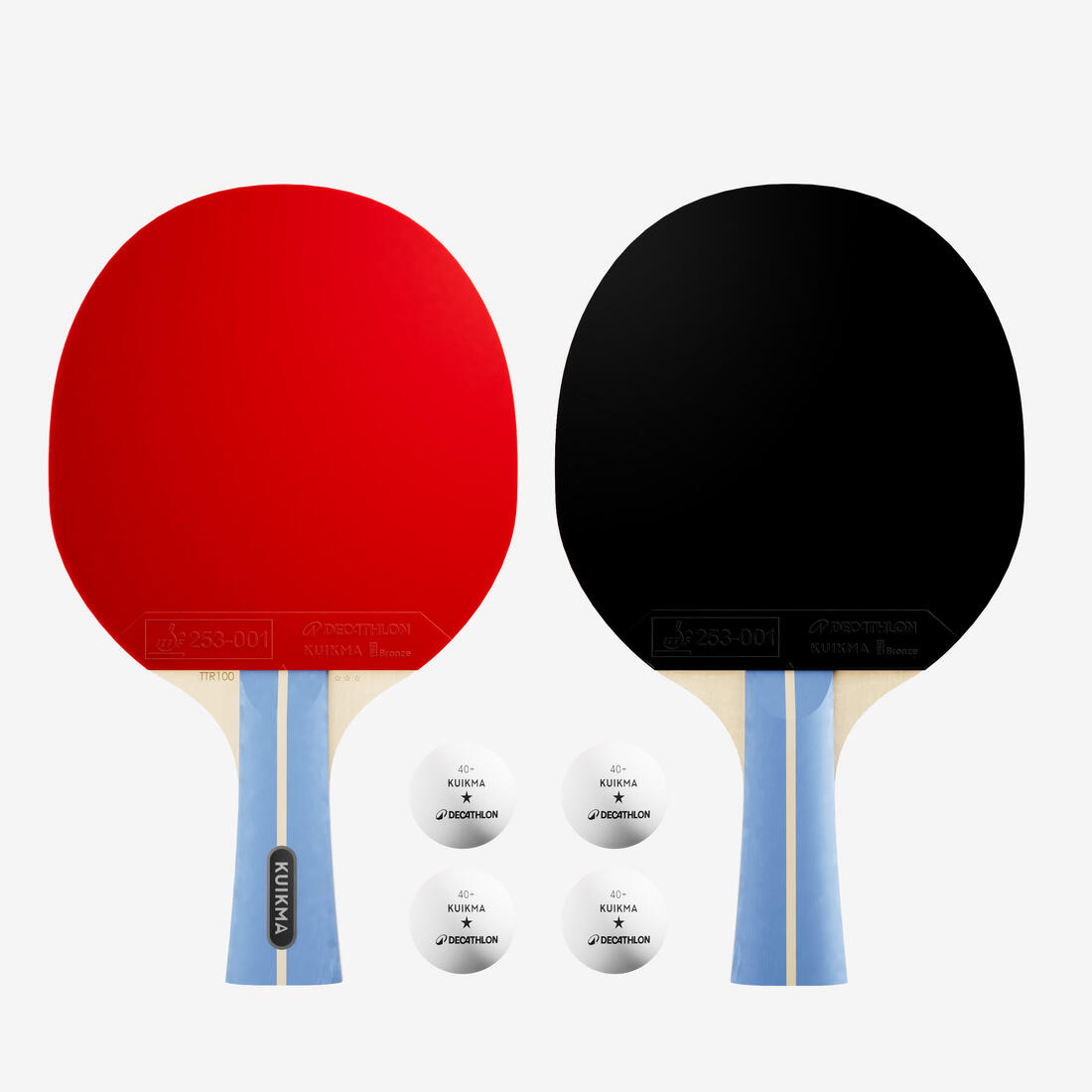 SET 2 RAQUETTES TTR 100 POLYVALENTE 3* ITTF ÉCOLE + BALLES