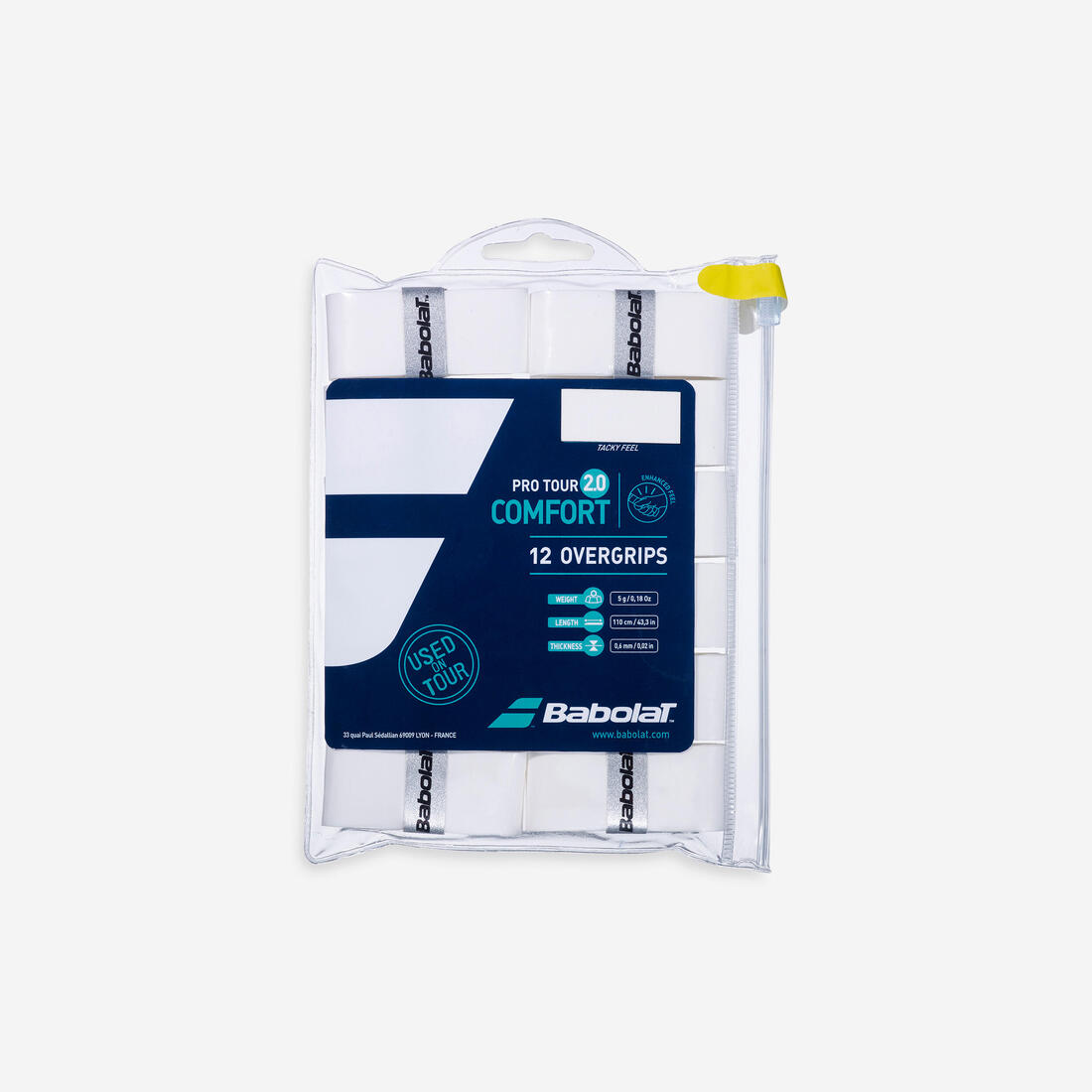 SURGRIP DE RAQUETTE DE TENNIS - PRO TOUR 2.0 BLANC *12