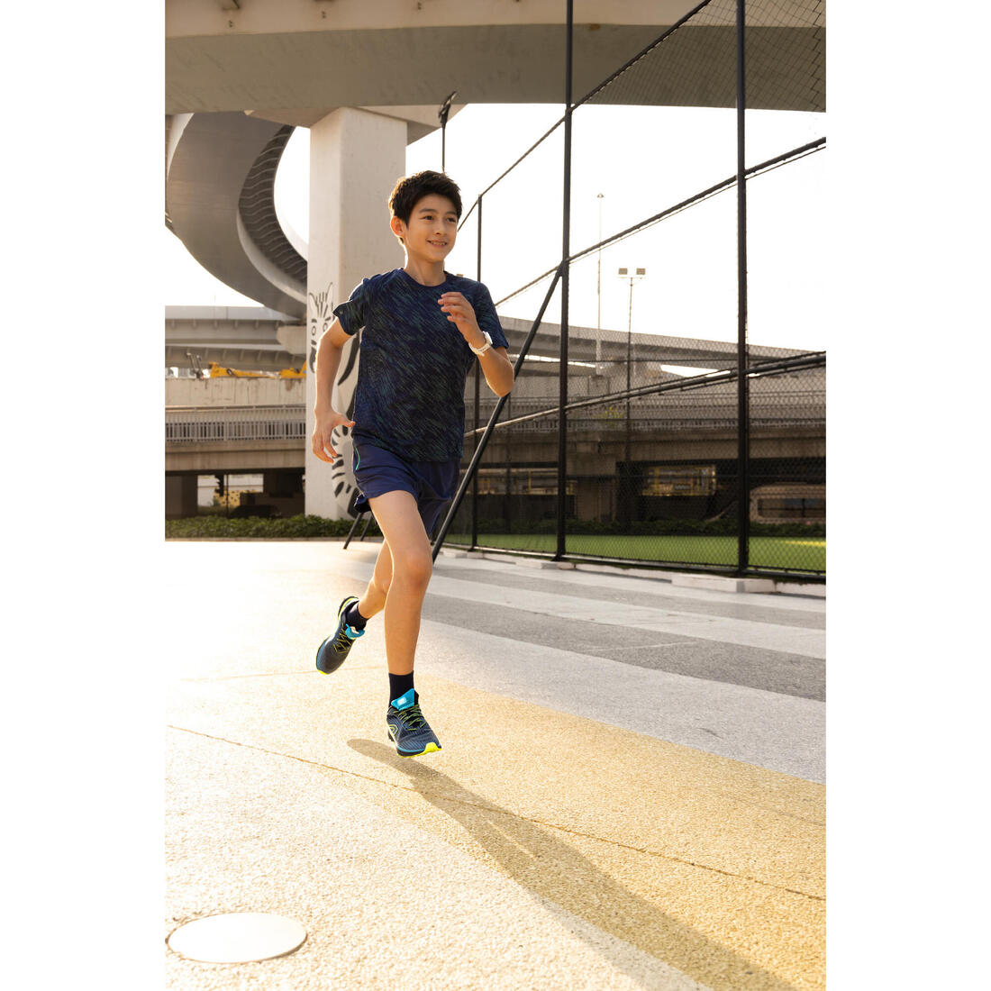 T-Shirt running ultra léger Enfant - KIPRUN Light 900 marine vert