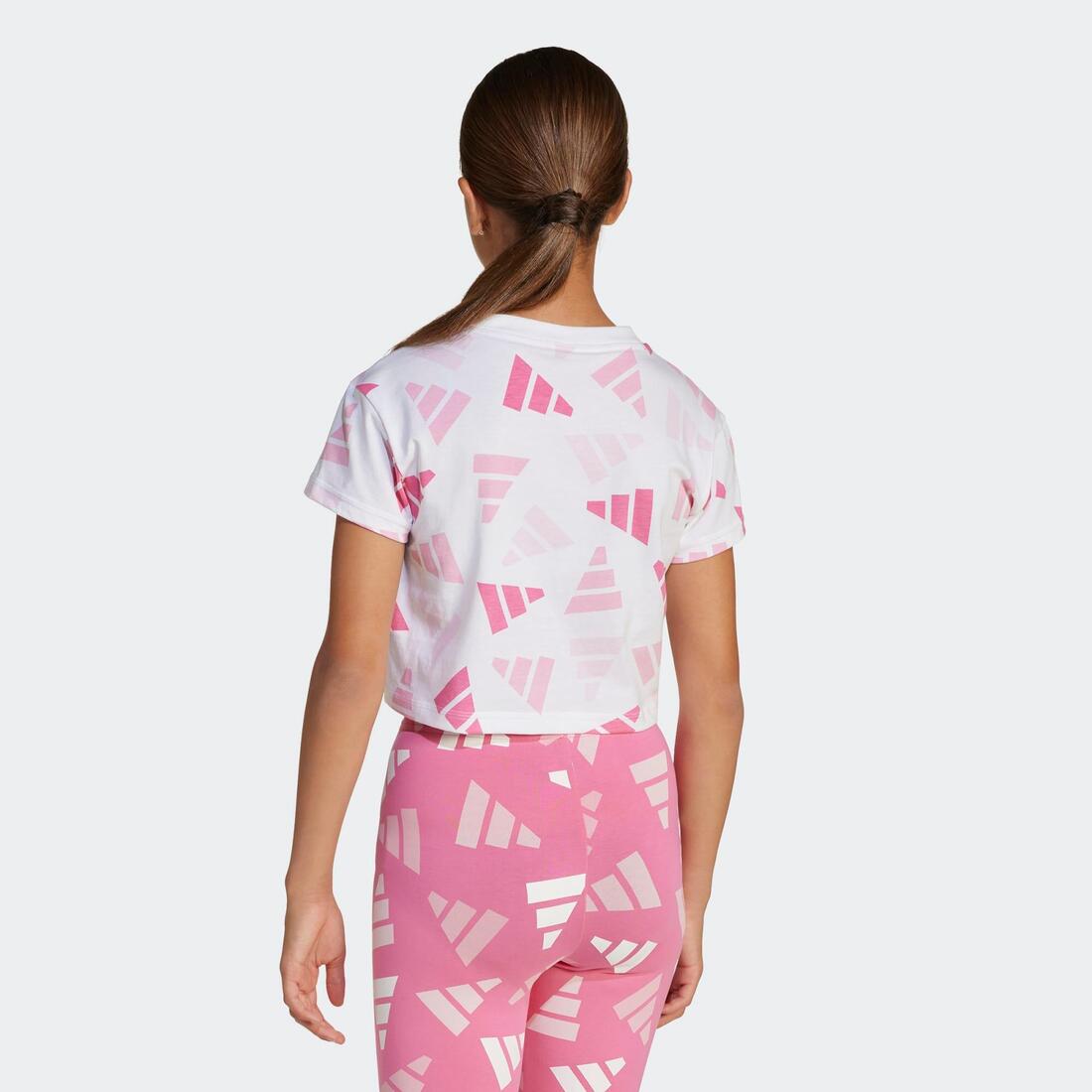 T-shirt en coton pour fille, blanc et rose