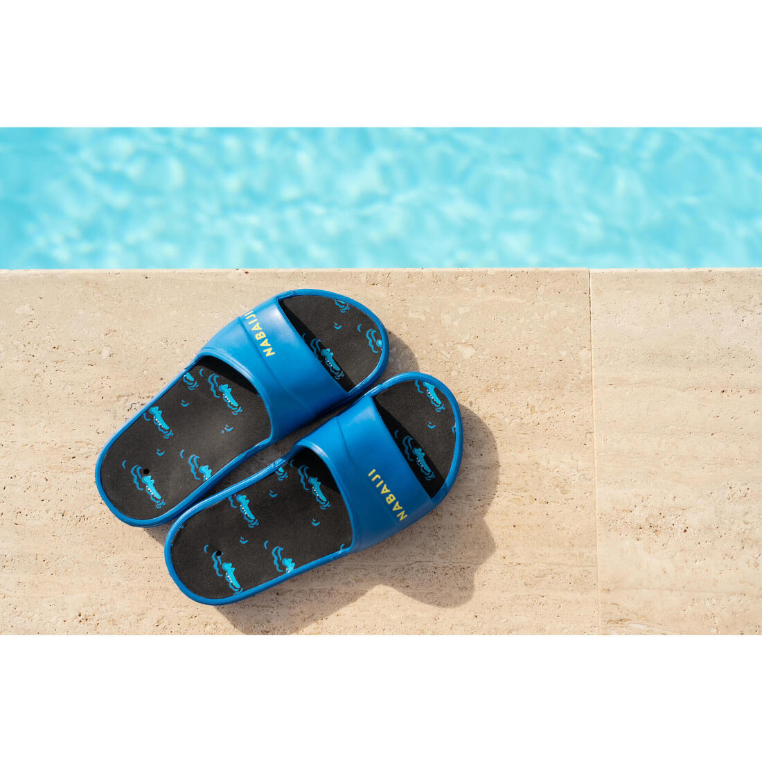 Sandale claquette piscine enfant slap 500 print croco