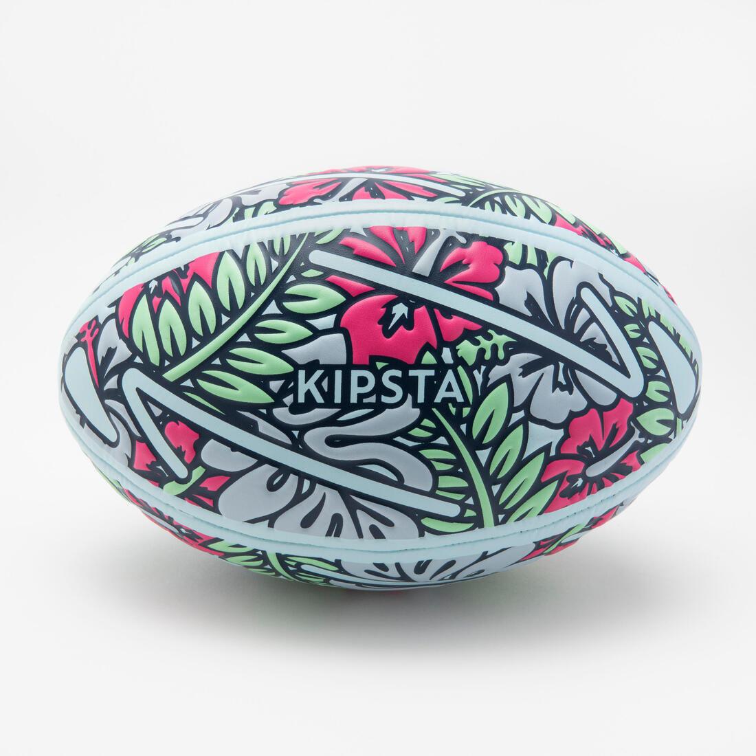 Ballon de rugby plage taille 3, Tiki vert blanc rose