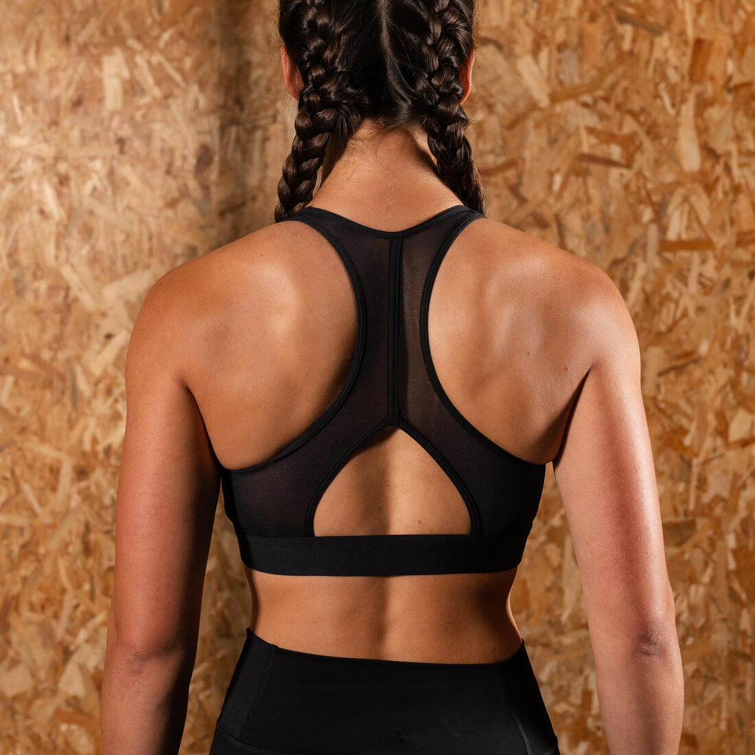 Brassière imprimé logo Adidas femme - noir