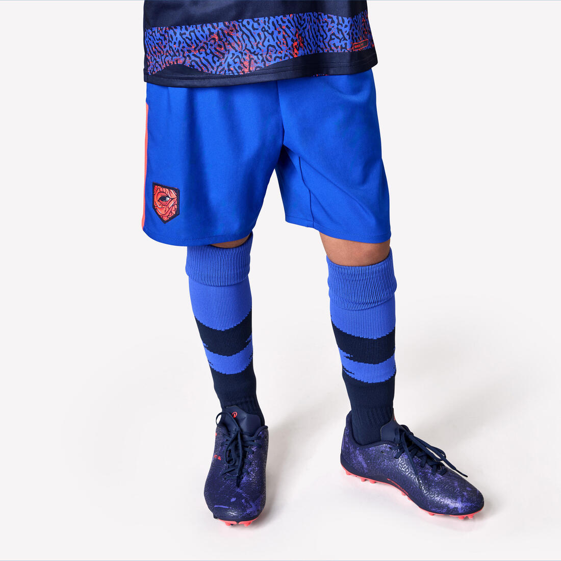 SHORT DE FOOTBALL ENFANT VIRALTO KIDS GRIS BANDE – 8911806