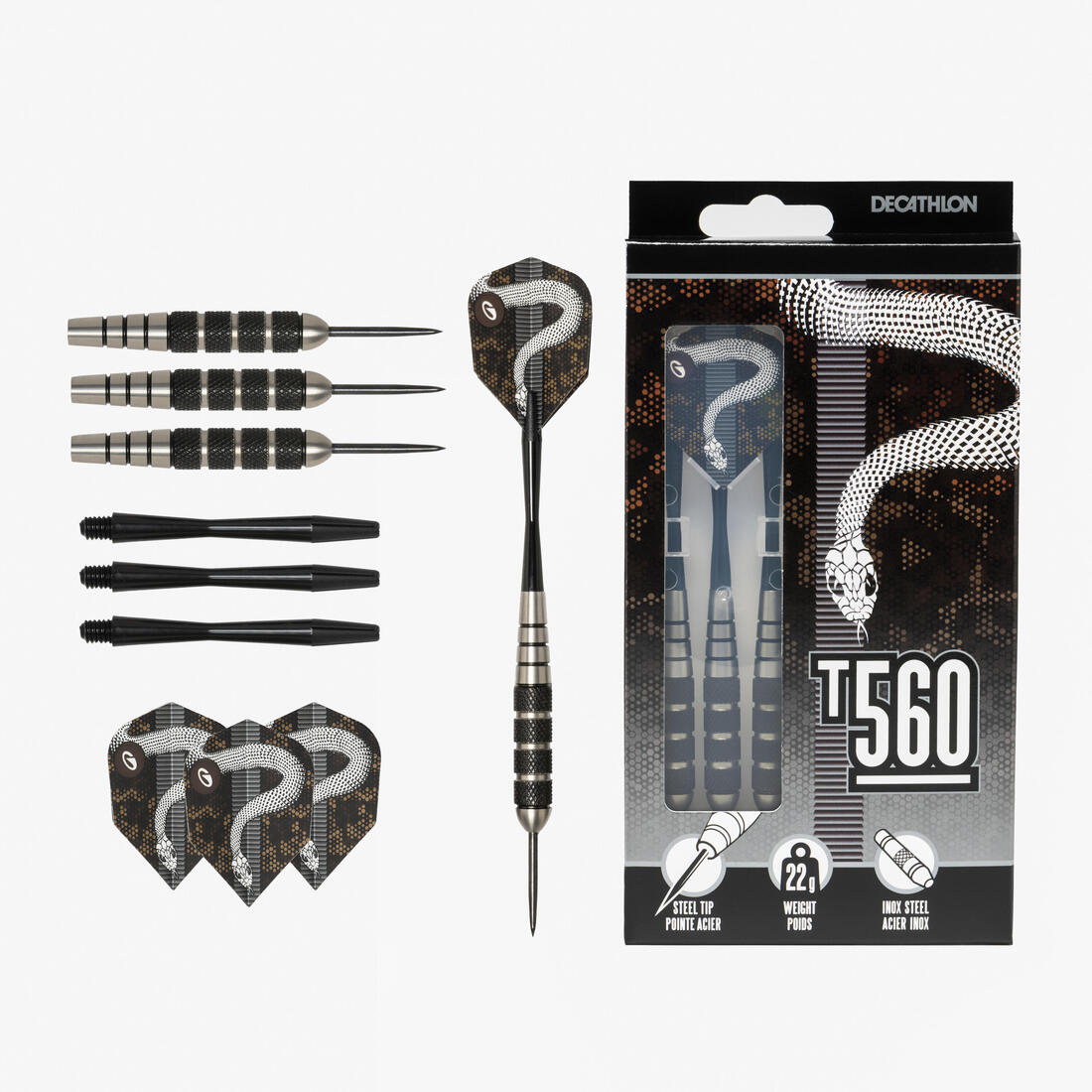 3 FLECHETTES POINTES ACIER T560