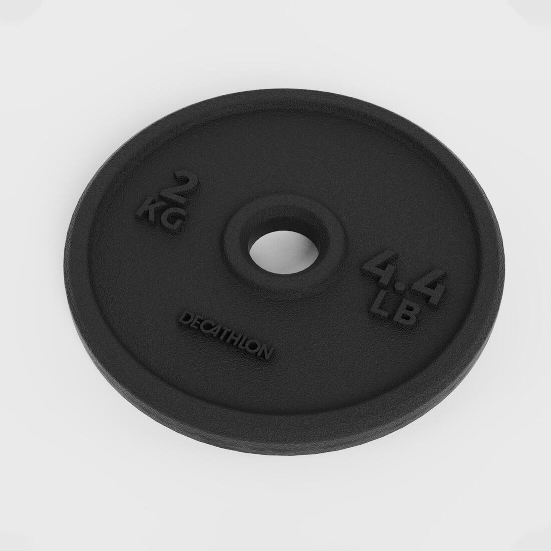 Disque de musculation 2kg 28mm, disque de fonte en partie recyclée