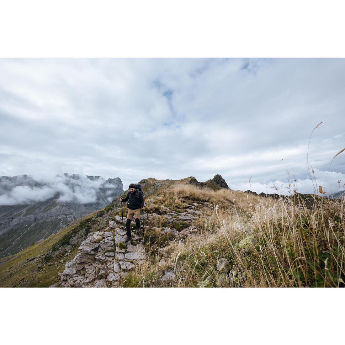 Pantalon de trek montagne déperlant et coupe-vent Homme - MT900