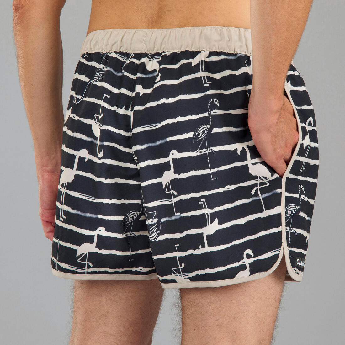 Surf boardshort court 100 SUNSTRIPE GREEN