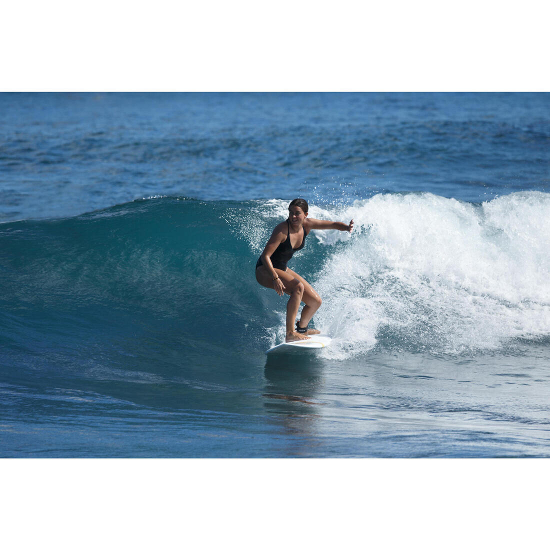 MAILLOT DE BAIN DE SURF 1 PIÈCE FEMME AVEC DOUBLE RÉGLAGE DOS BEA NOIR