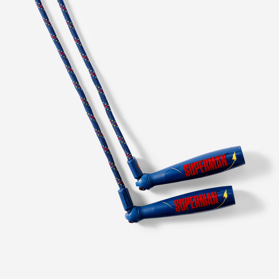 Corde à sauter réglable Superman pour enfant, bleu rouge et