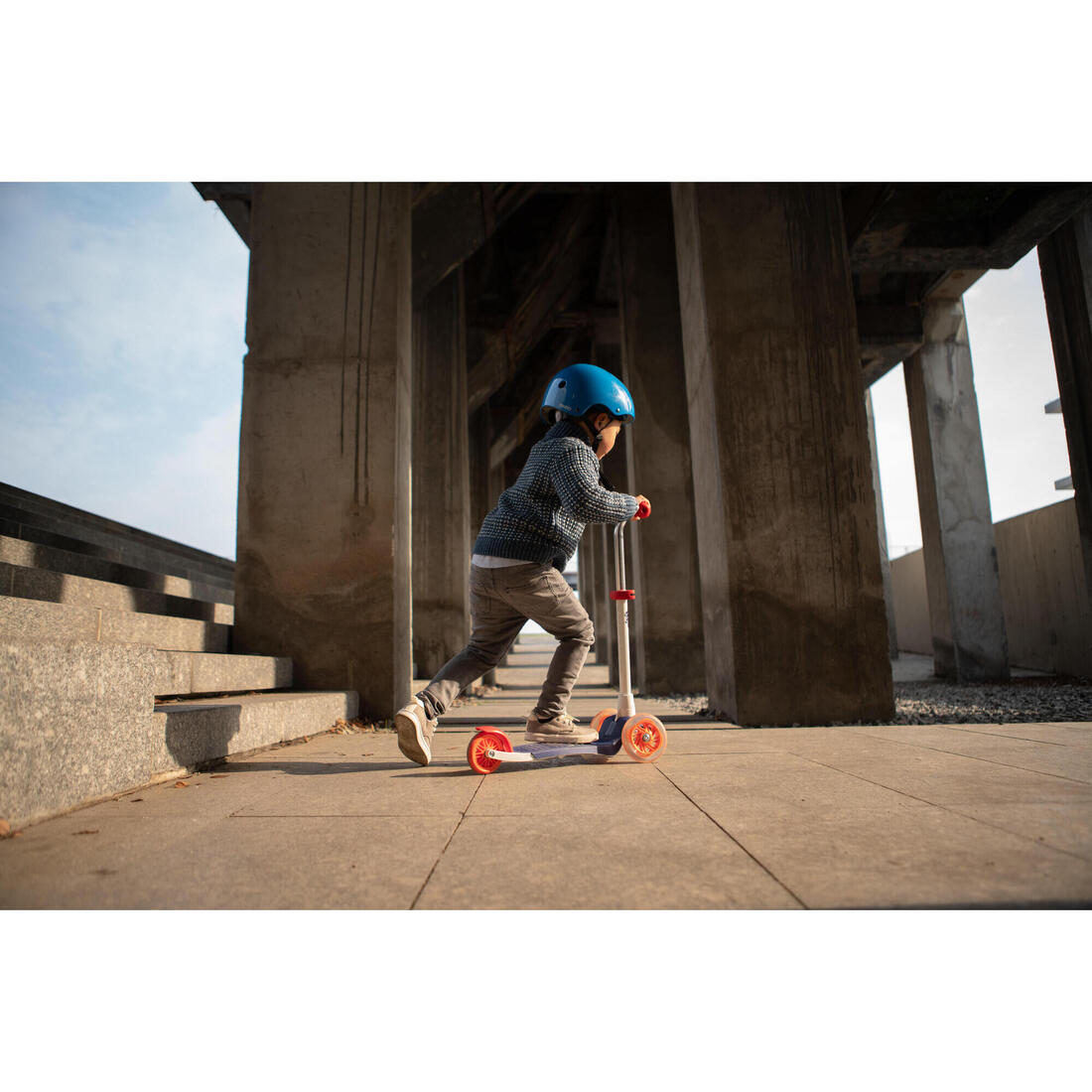 TROTTINETTE ENFANT B1 500 JAUNE-BLEUE