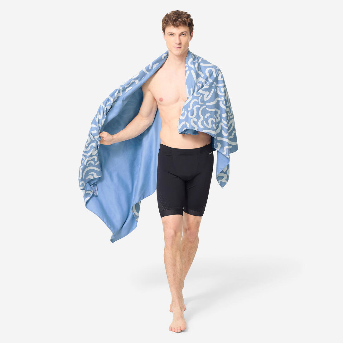 Serviette de bain microfibre compacte XL 110 x 175 cm, imprimé feuillage