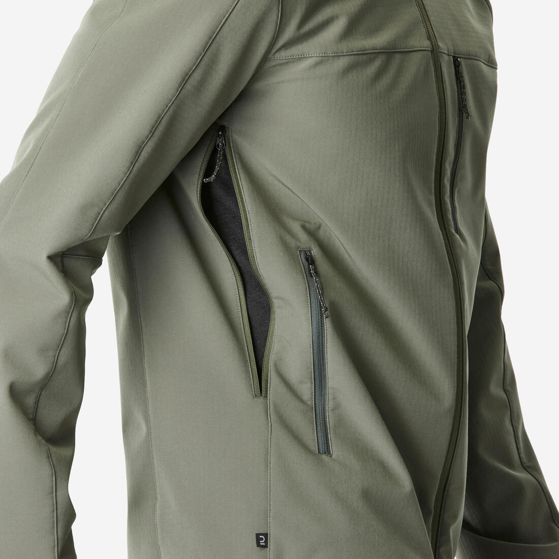 Veste de trek coupe-vent softshell homme, MT500 khaki