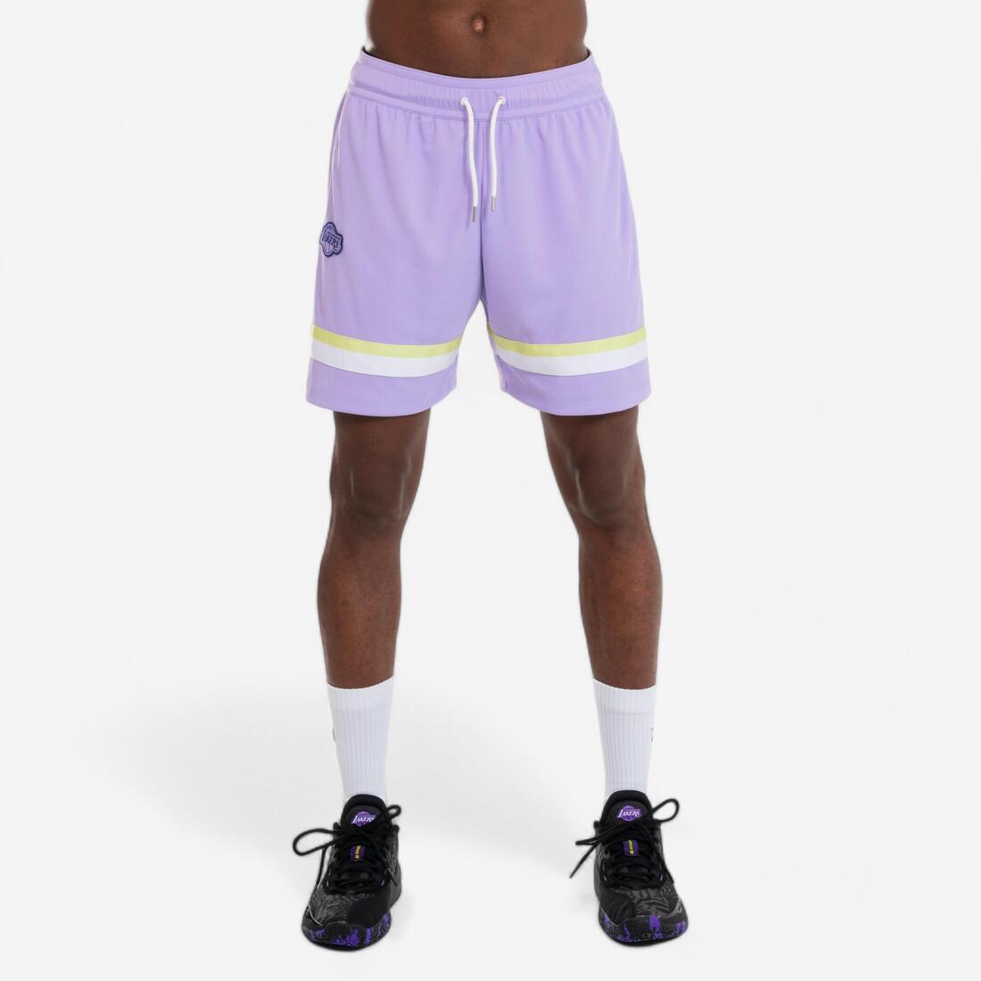 Short de basketball NBA Lakers homme/femme - SH 900 AD – violet lavande