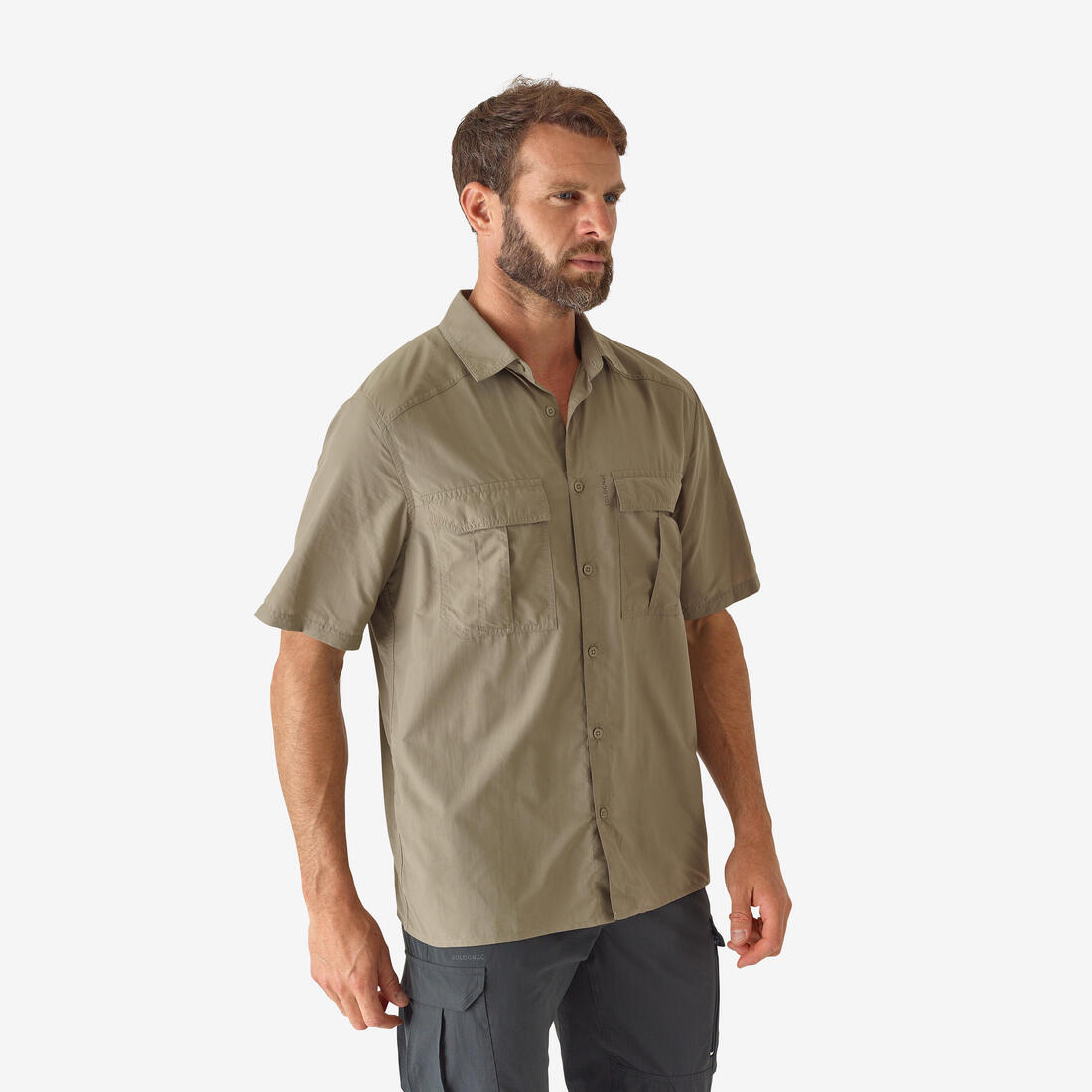 Chemise legere manches courtes 100 verte