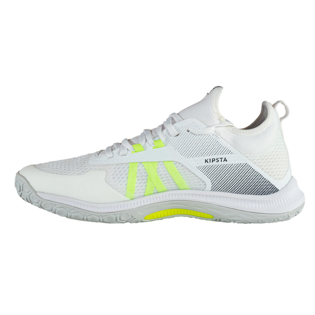 Chaussures de volley-ball FIT pour pratique régulière, blanches et jaunes – blanc ultra