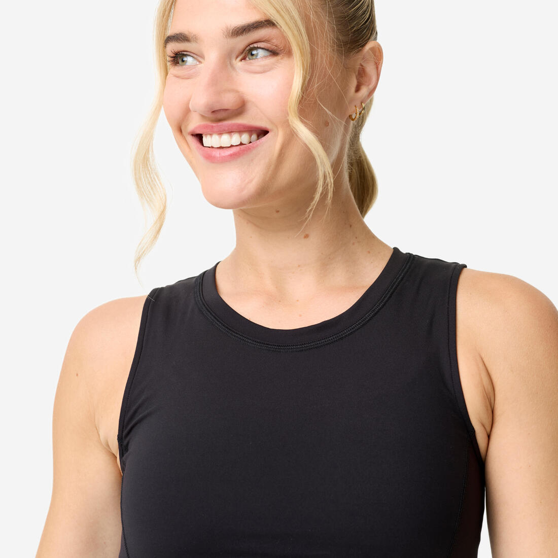 T-shirt crop top de sport élastique à la taille femme