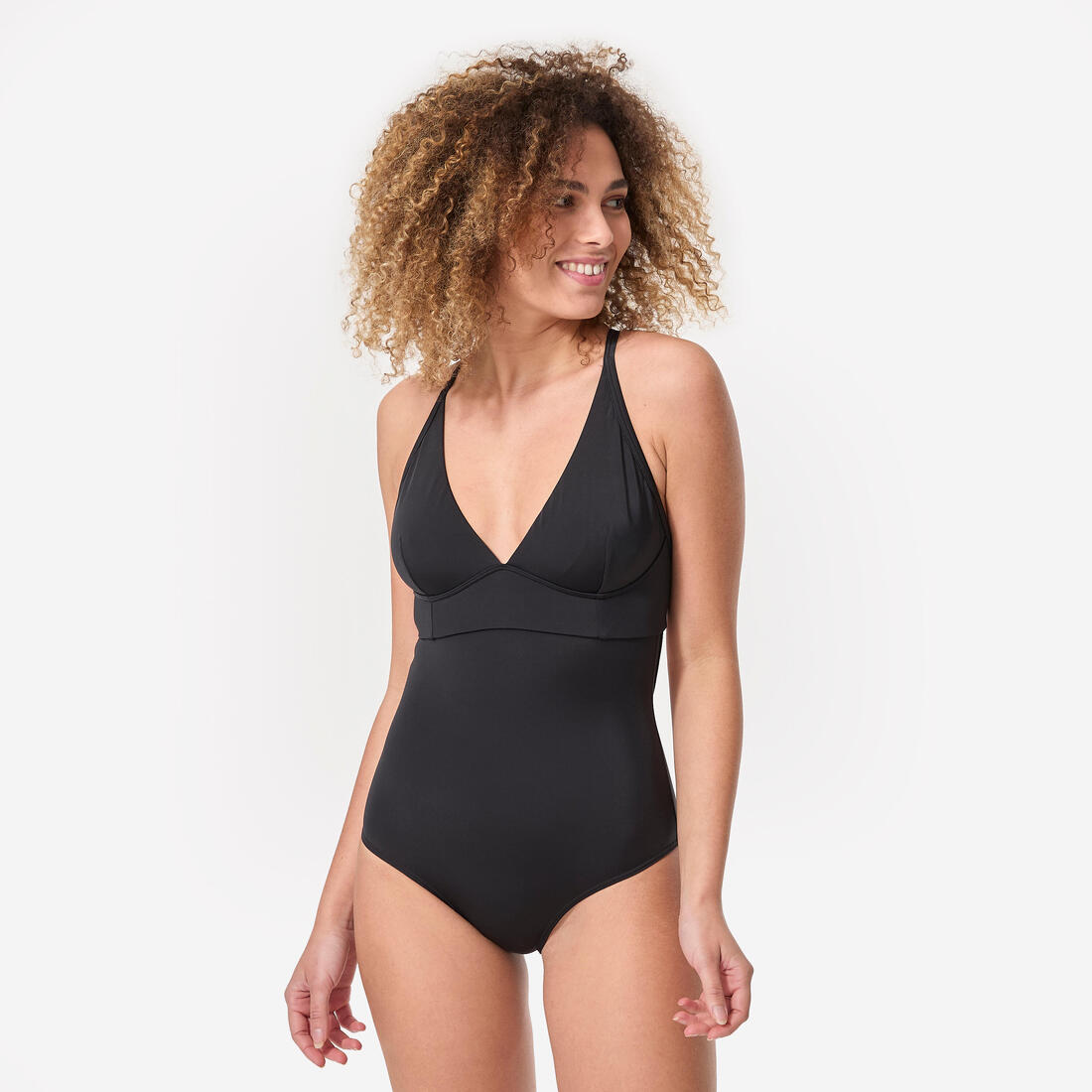 Maillot de bain de surf 1 pièce femme avec double réglage dos bea noir – noir