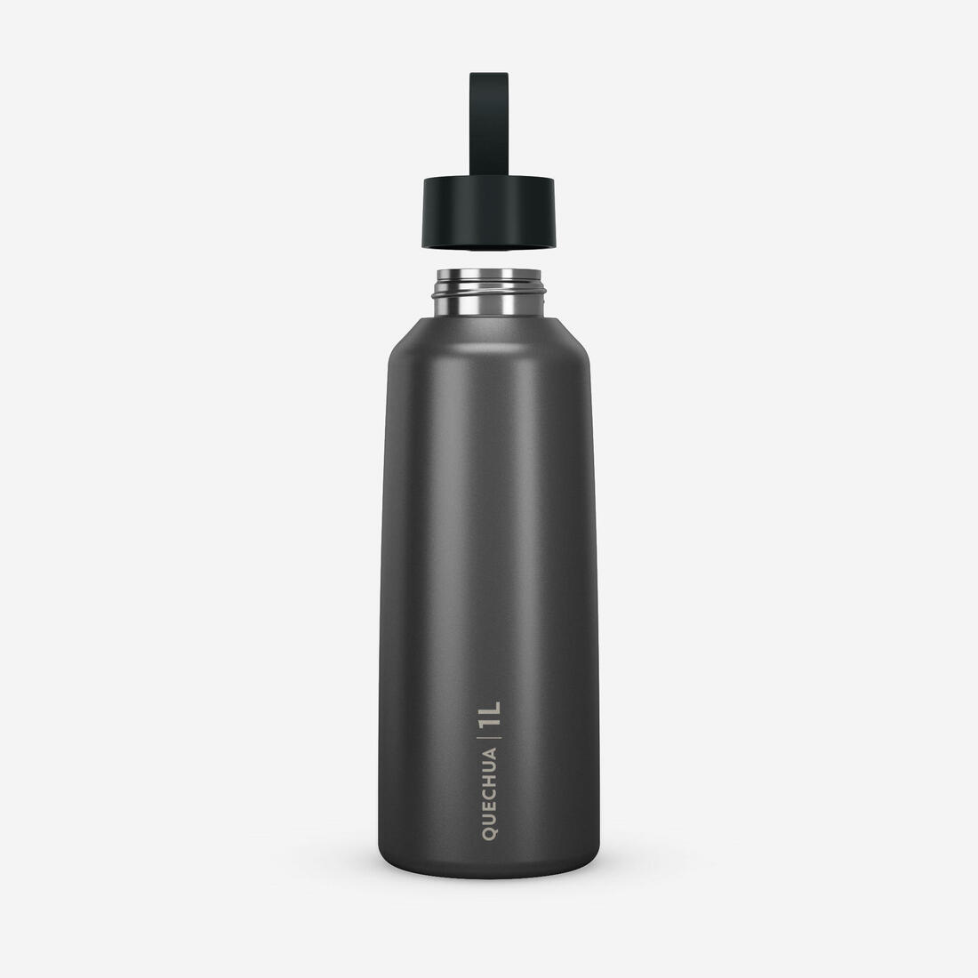 Gourde inox 1L avec bouchon à vis, composée à 75% d'acier recyclé
