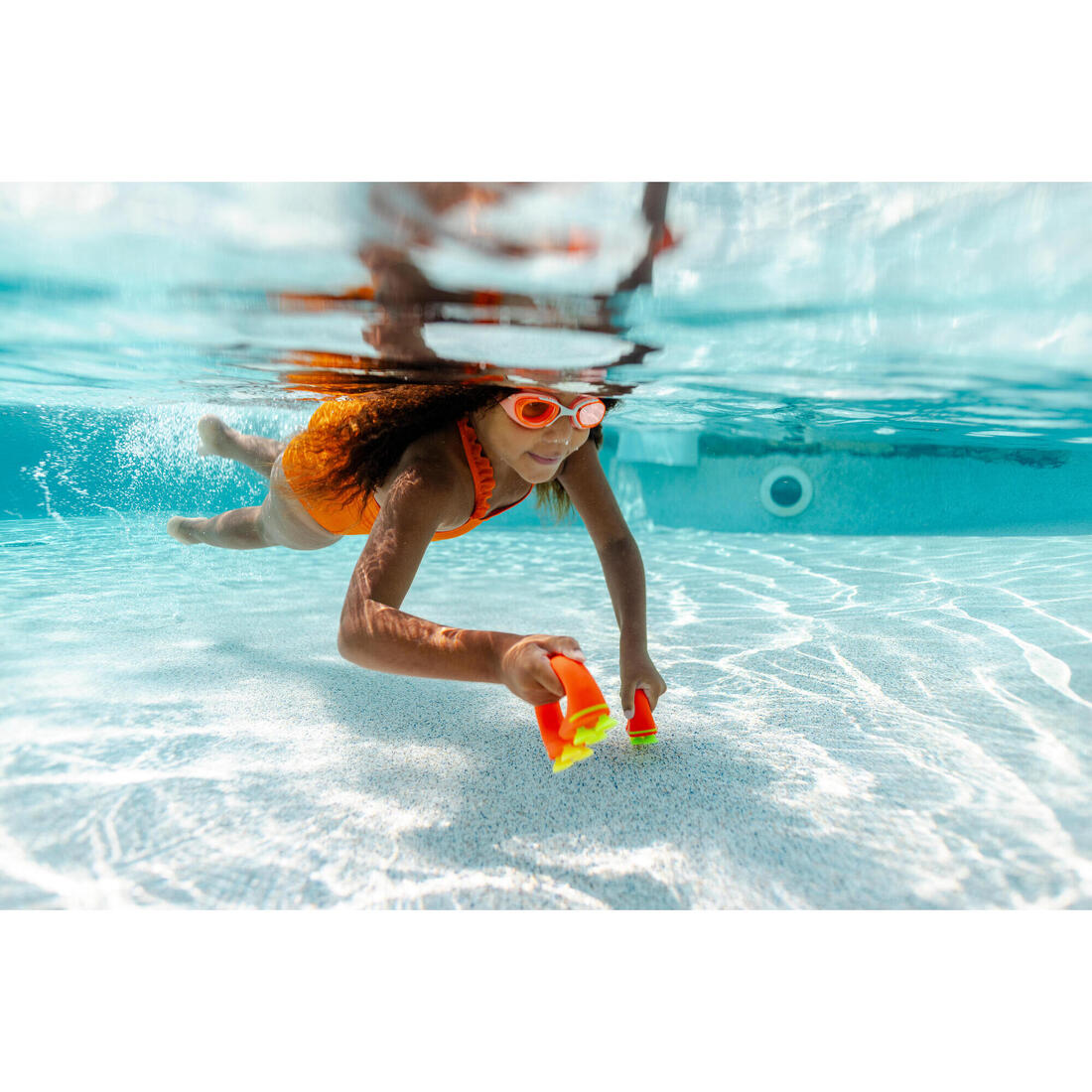 Lunettes de natation Junior - Xbase turquoise teintées