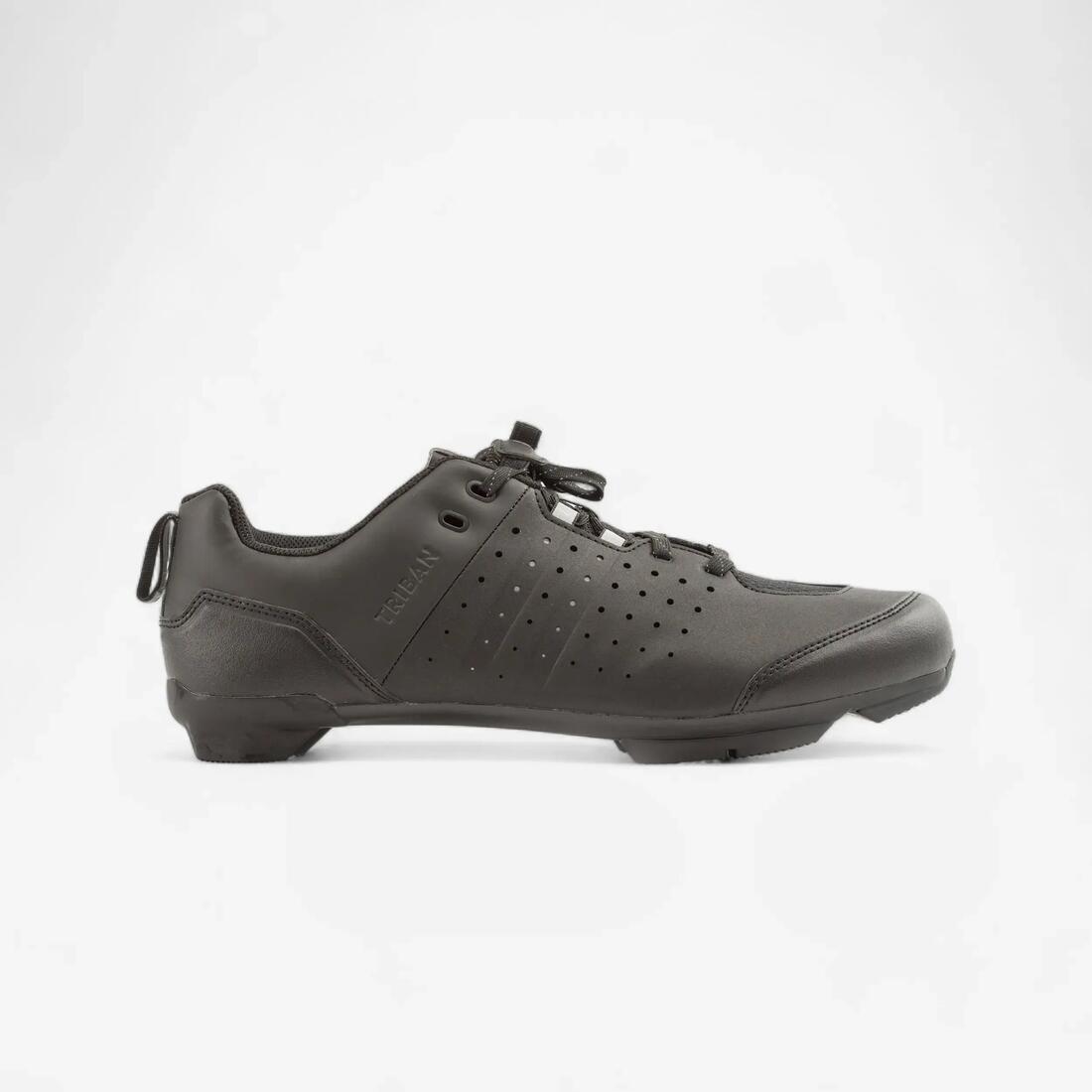 Chaussures velo a lacets spd gravel 500 noire – 8403017