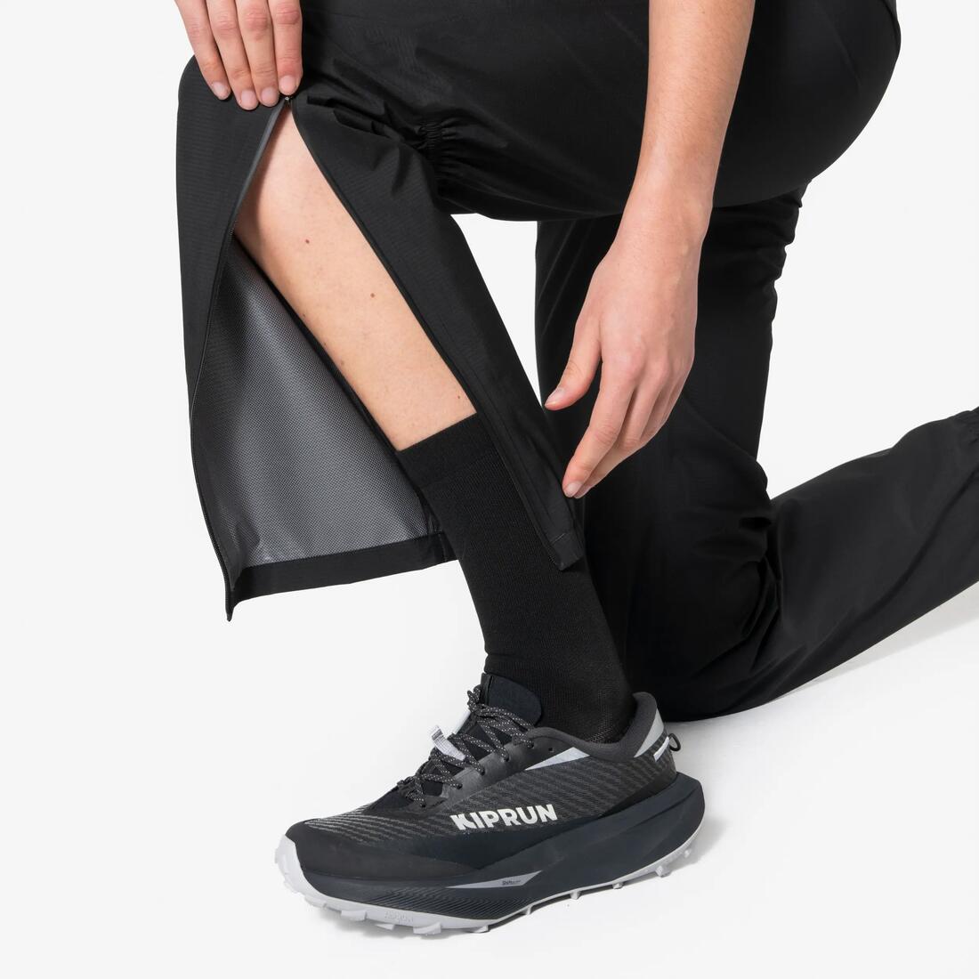 Pantalon imperméable de running & trail running Femme - KIPRUN Run 900 Rain Noir