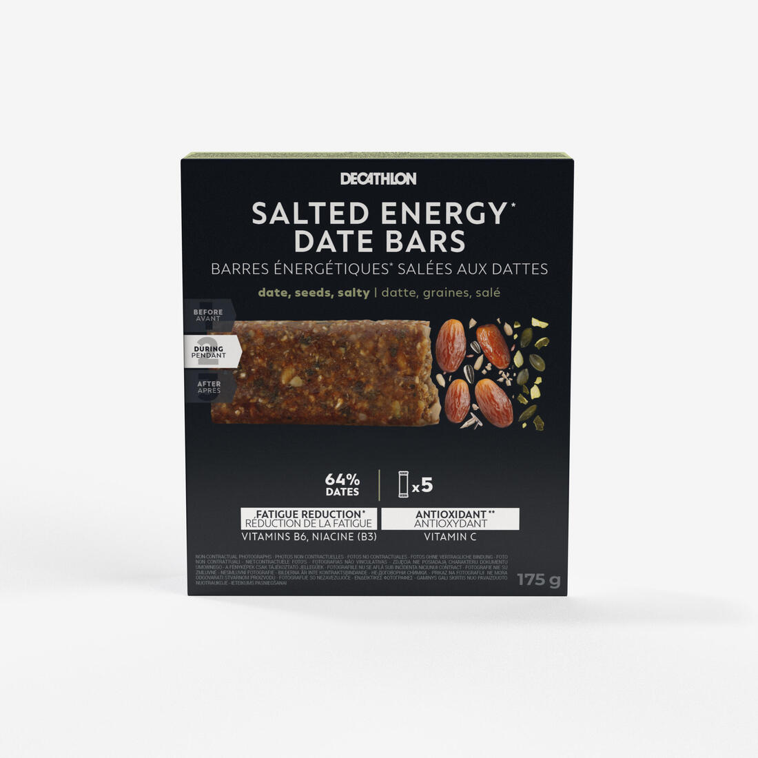 Barre énergétique salée dattes et graines, x5