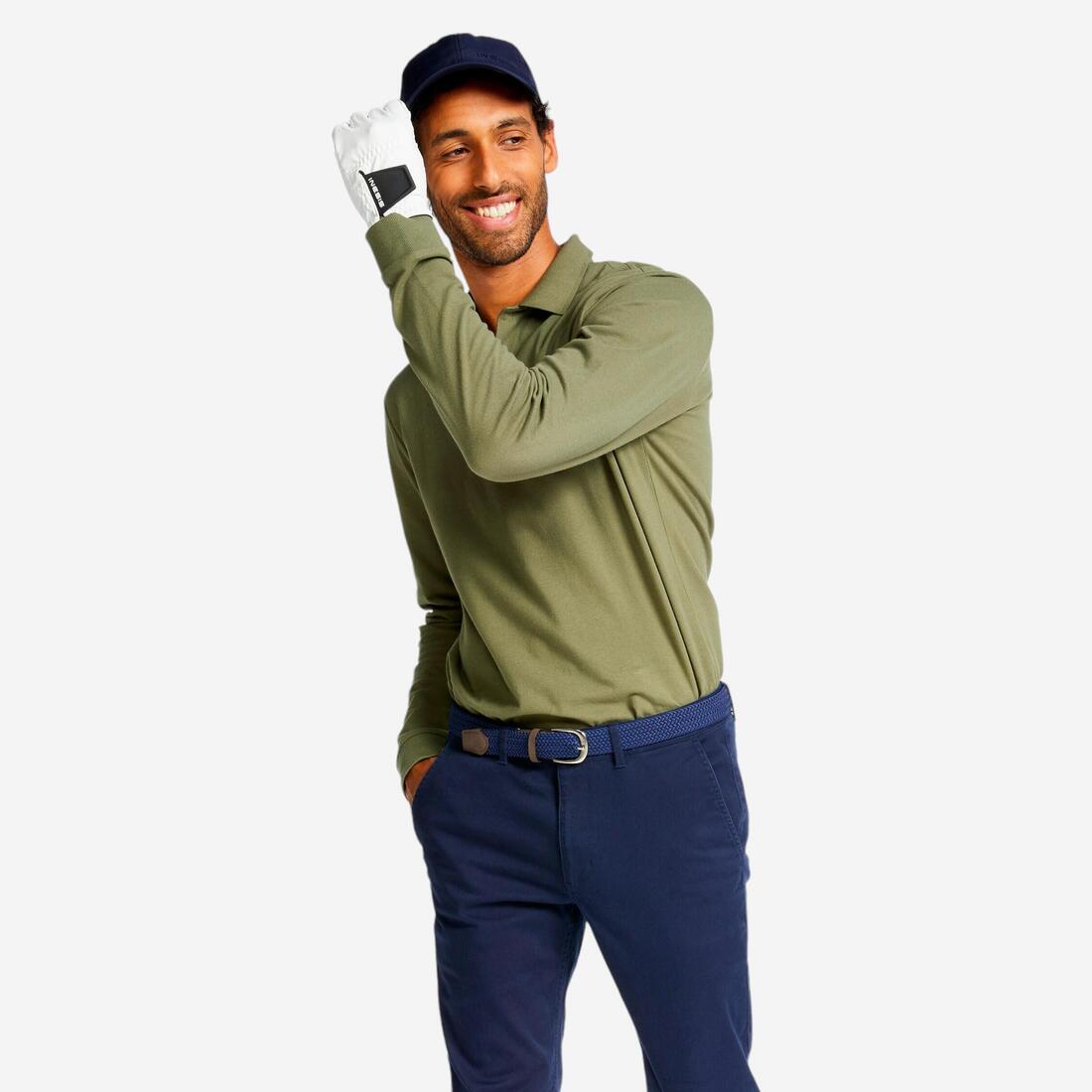 Polo golf manches longues Homme -  MW500 bleu marine