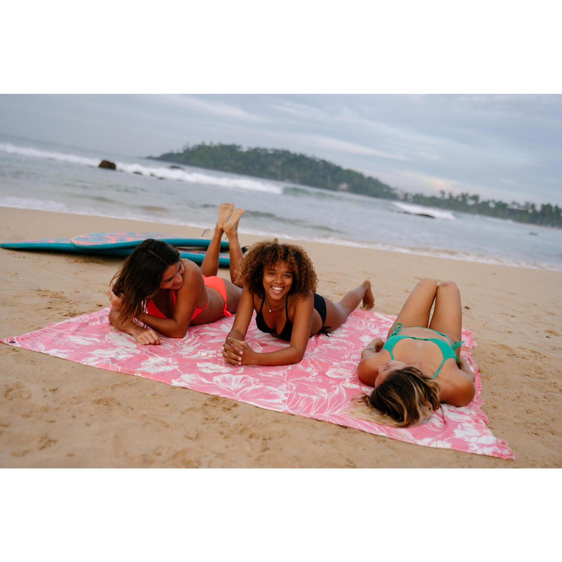 HAUT DE MAILLOT DE BAIN FEMME TRIANGLE COULISSANT MAE CORAIL FLUO