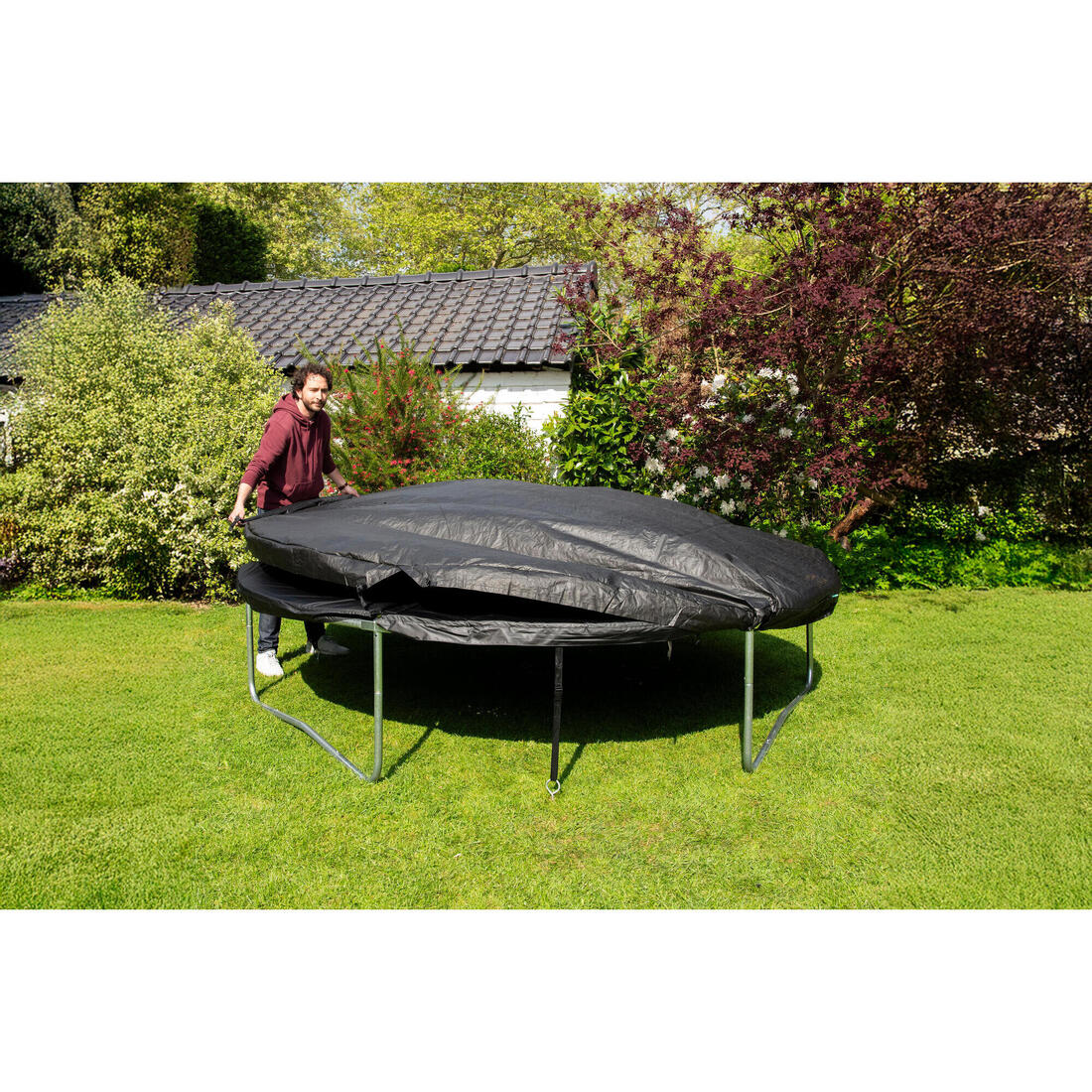 Bâche de protection de trampoline 300 avec évacuation d'eau