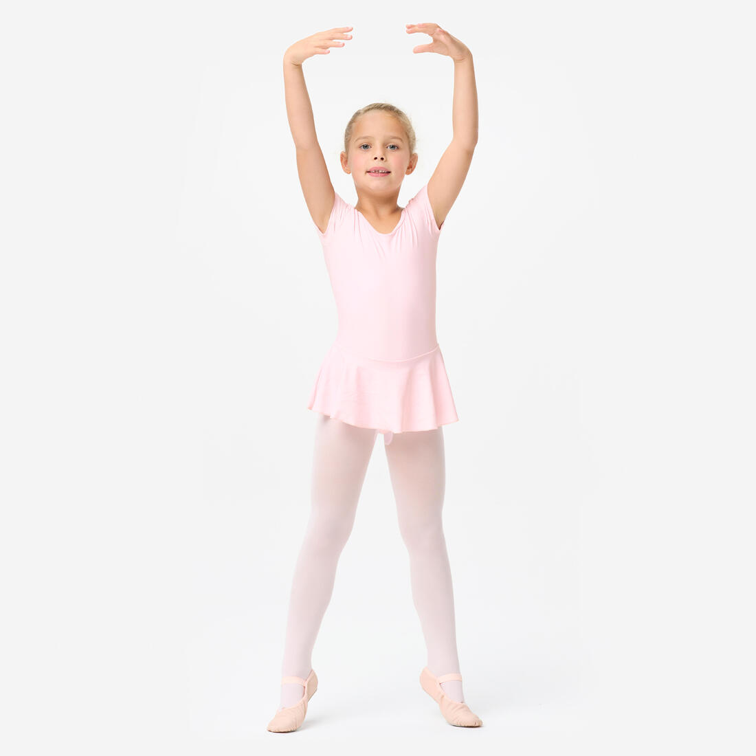 Tunique justaucorps à jupette de danse classique fille - rose