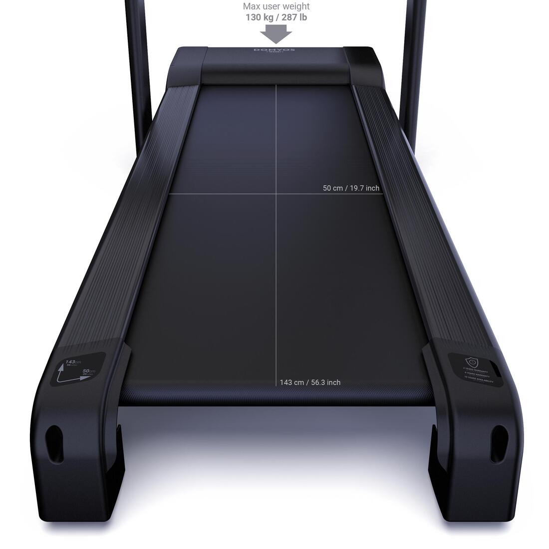 Tapis de course t900d connecté et performant, 18 km/h, 50x143cm