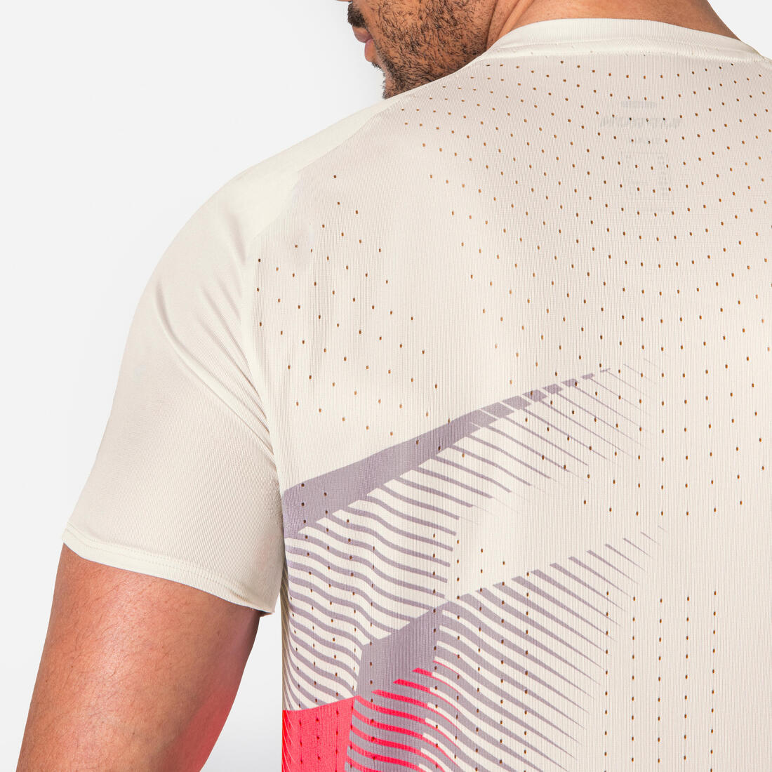 T-shirt de running Homme, Kiprun PROTEAM beige rose