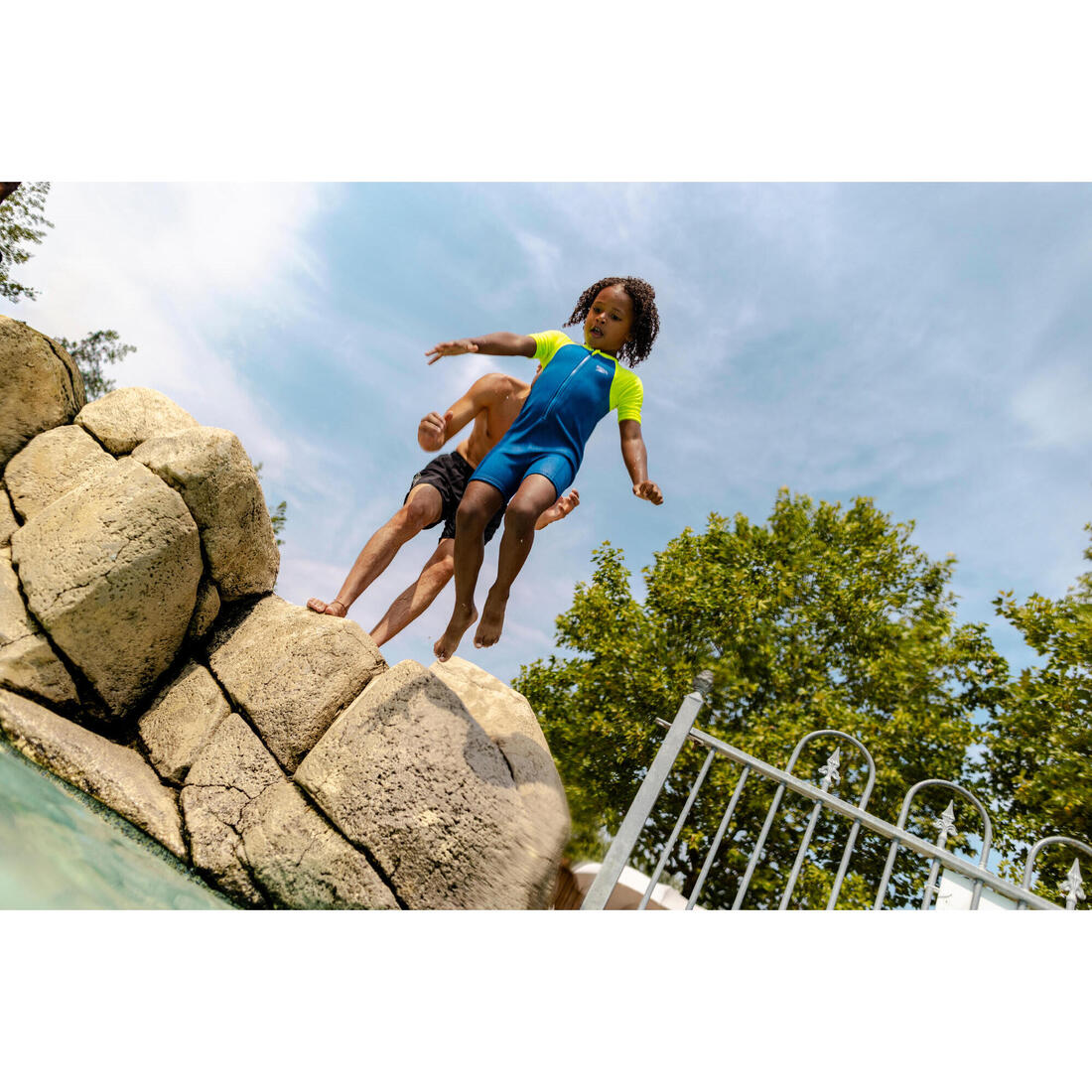 Combinaison néoprène shorty Natation Enfant 2-5 ans - Speedo bleu jaune