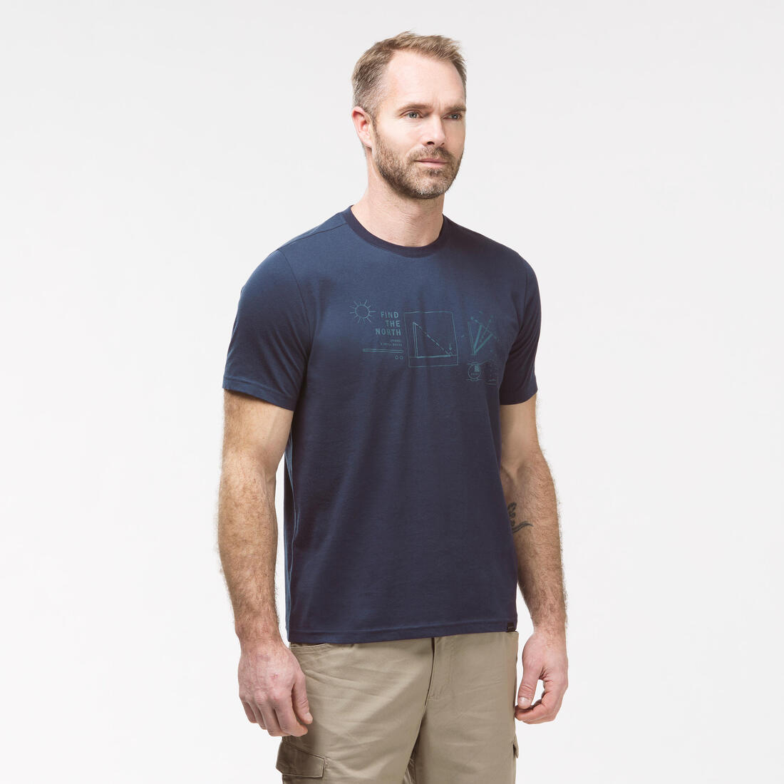 T-Shirt manches courtes Randonnée Homme TechTIL 100 – bleu marine