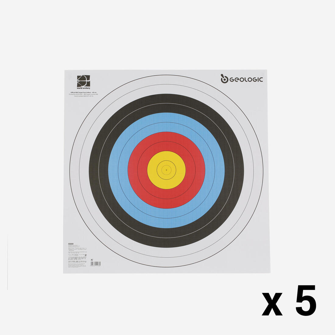 5 BLASONS TIR A L'ARC 60x60 cm