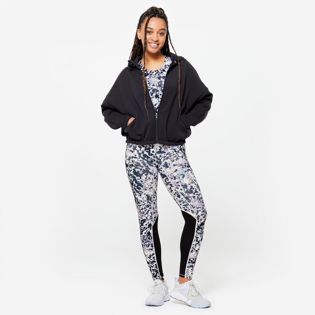 Veste à capuche de fitness manches longues femme