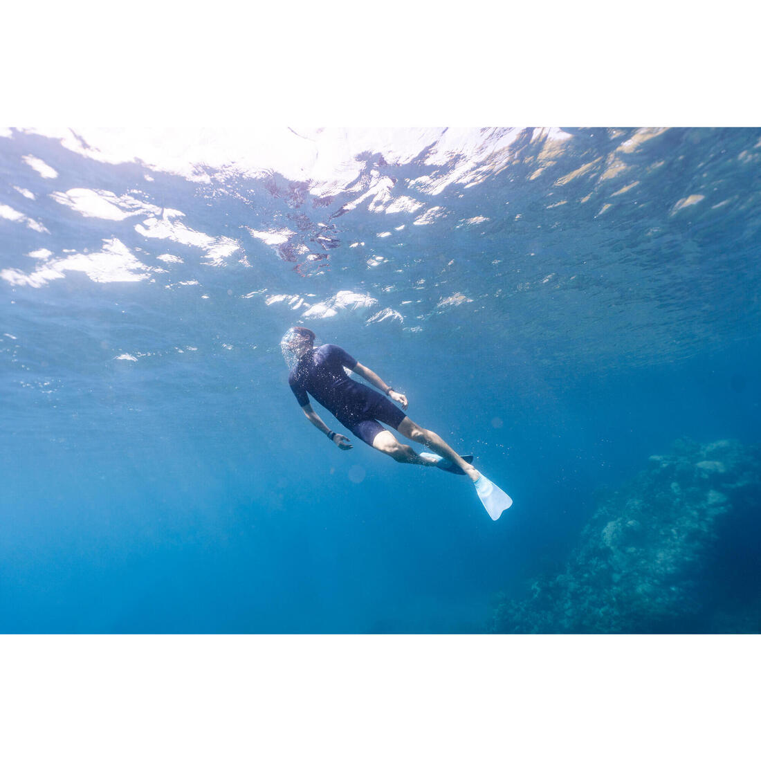 Shorty snorkeling essential Homme caoutchouc naturel Ocena 2mm, noir