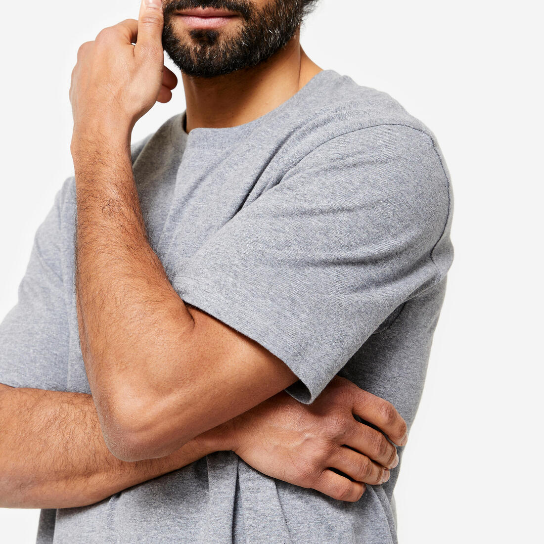 T-shirt fitness homme col rond manches courtes