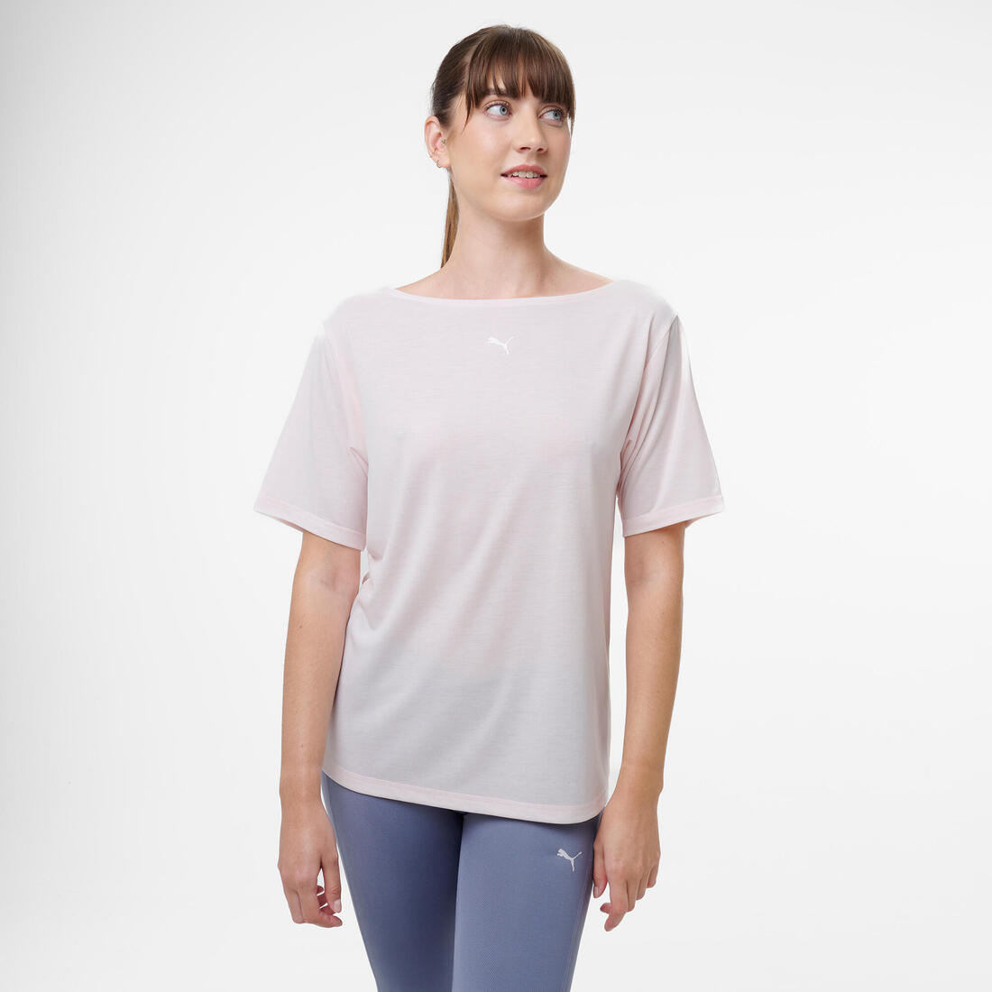T-shirt ample de fitness femme, rose pâle