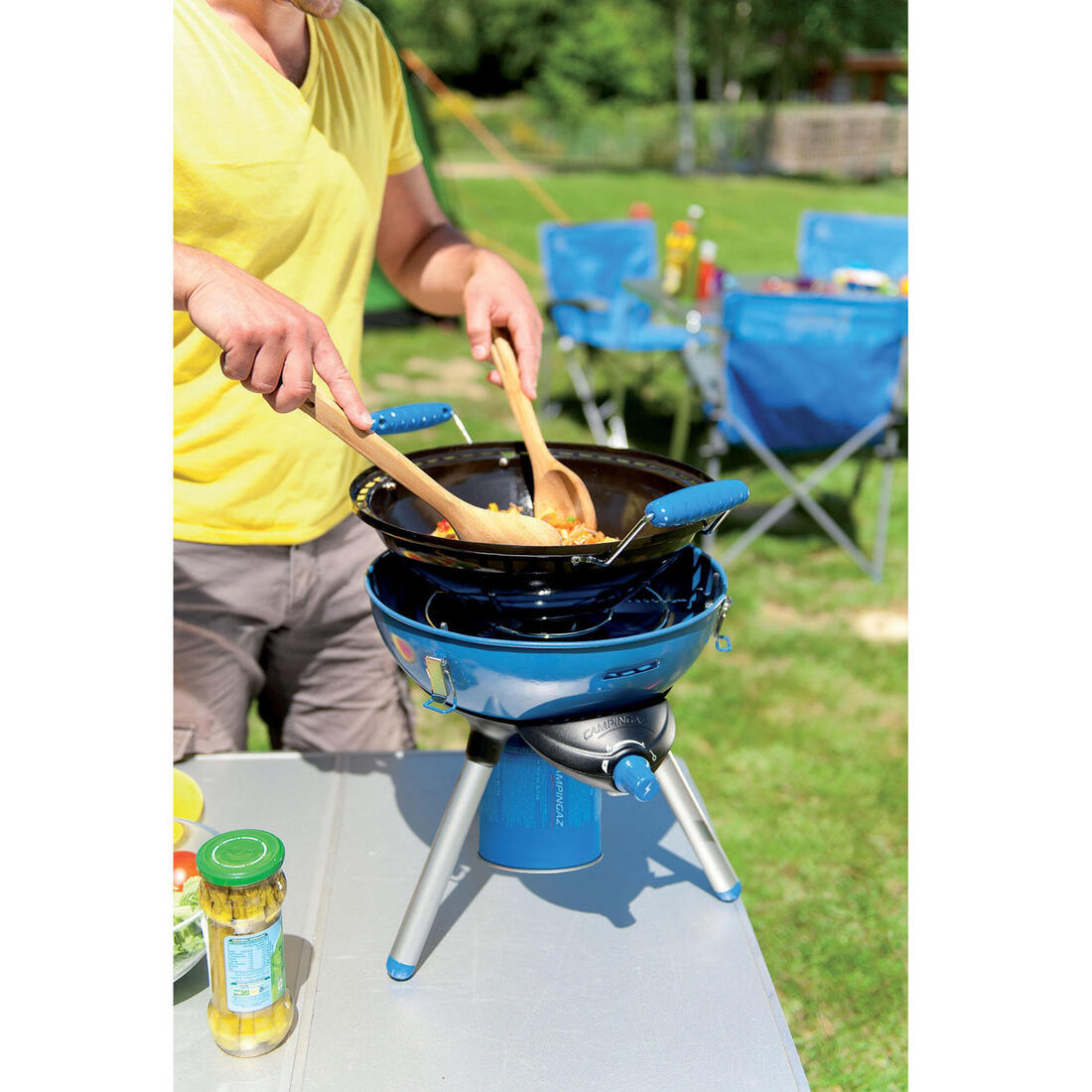 Réchaud camping  1 feu multi-cuissons Party Grill 400 CV