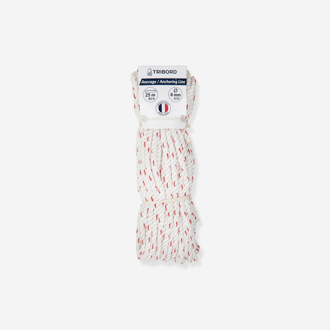 Ligne de mouillage Amarre bateau 8mm x 25m blanc