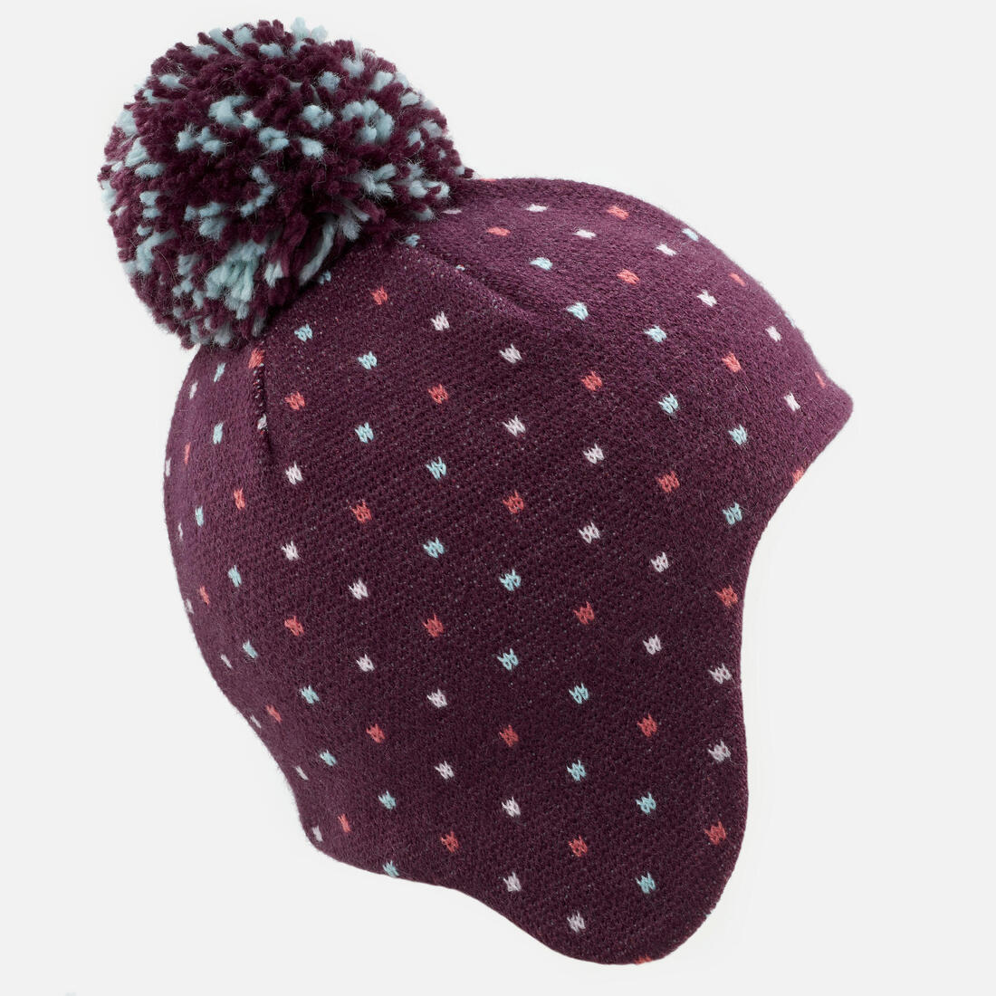 Bonnet bébé péruvien de ski / luge - SIMPLE WARM bleu marine et turquoise