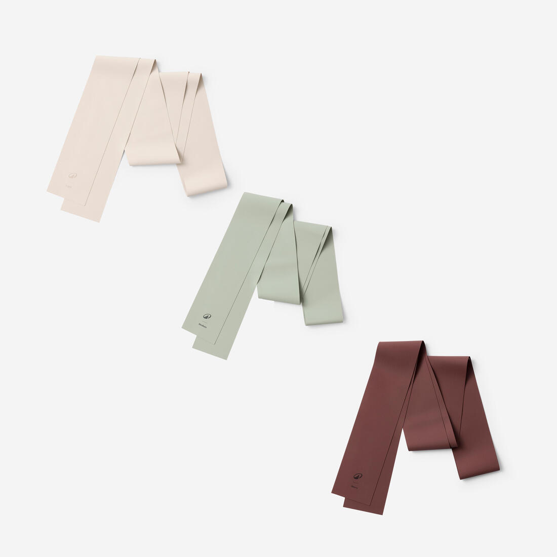 Lot de 3 bandes élastiques de Pilates 2, 3, 4 kg, beige vert et bordeaux
