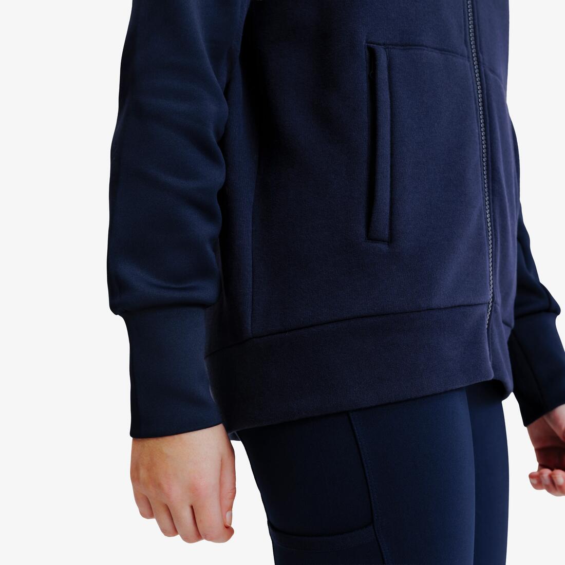Sweat zippé équitation enfant 500 Marine