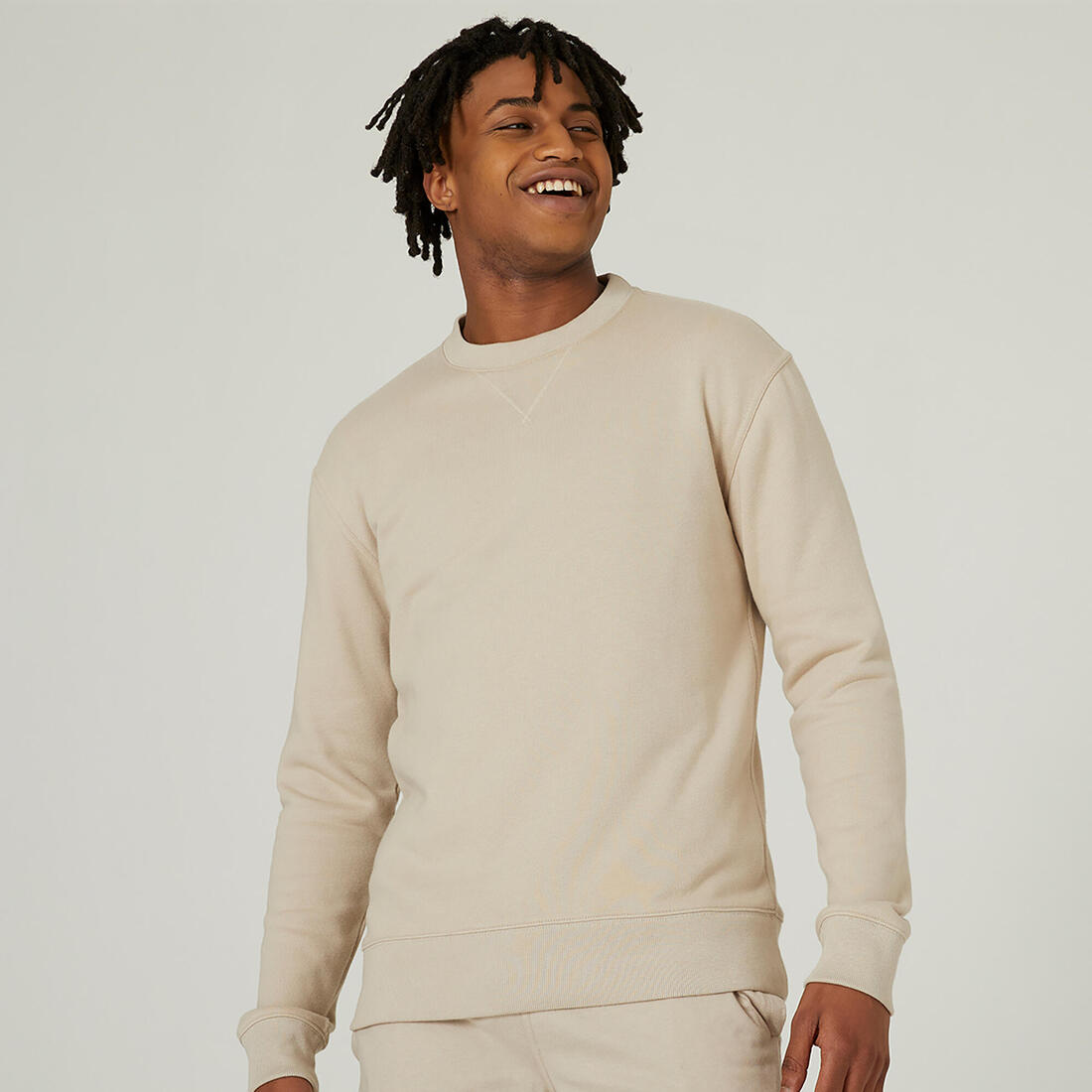 Sweat Crew Fitness Homme - 500 Essentials – beige lin