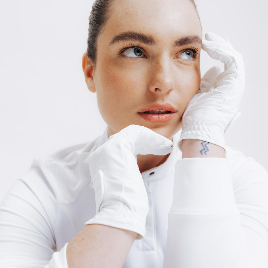 Gants cuir équitation adulte Blanc