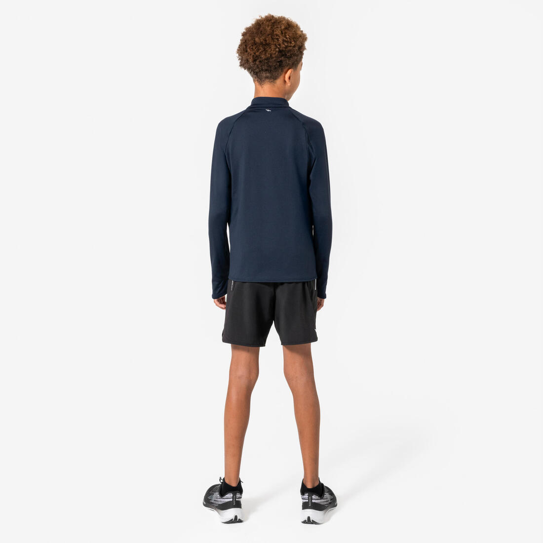 Maillot manches longues chaud 1/2 zip enfant d'athlétisme AT 100 corail fluo